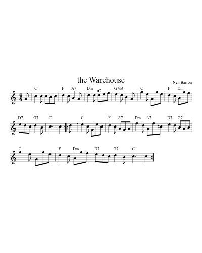 the Warehouse (Version 2) sheet music preview