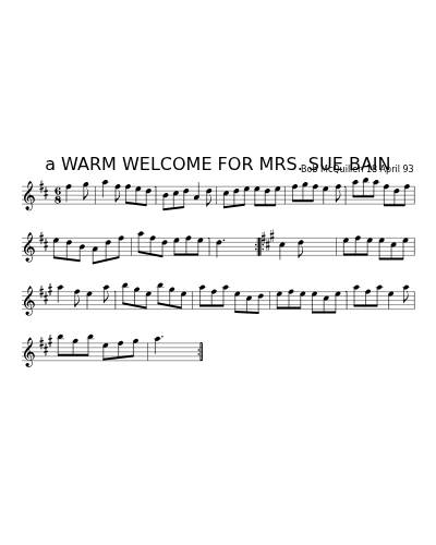 a WARM WELCOME FOR MRS. SUE BAIN (Warm Welcome For Mrs Sue Bain)