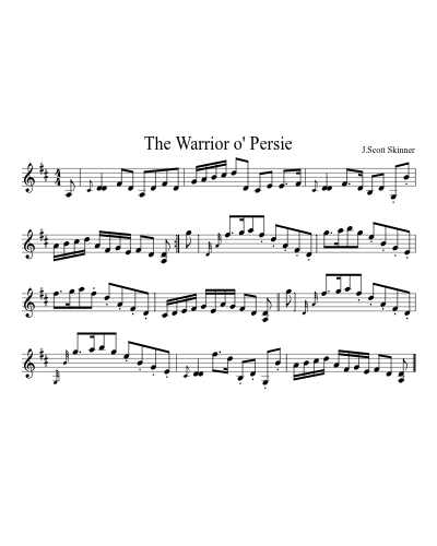 The Warrior o' Persie sheet music preview