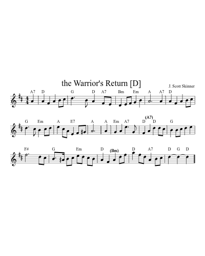 the Warrior's Return  [D] sheet music preview