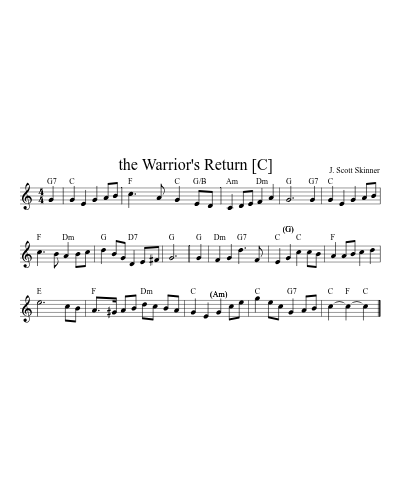 the Warrior's Return   [C] (Version 2) sheet music preview