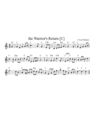 the Warrior's Return  [C] (Version 2) sheet music preview