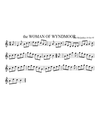 the WOMAN OF WYNDMOOR sheet music preview