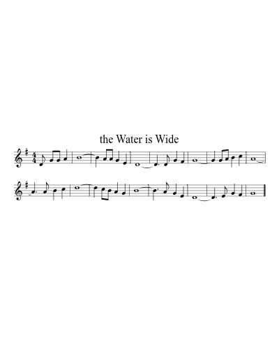 The Water is wide (Version 2) sheet music preview
