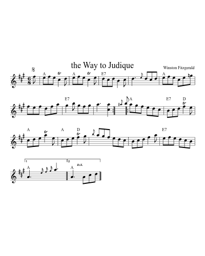 the Way to Judique (Version 2) sheet music preview
