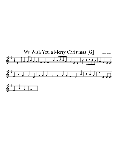 We Wish You a Merry Christmas [G]