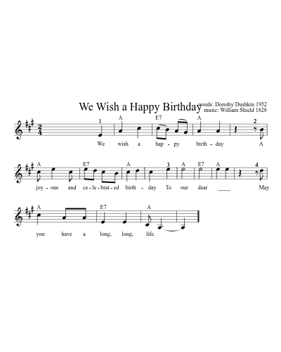 We Wish a Happy Birthday (Version 2)