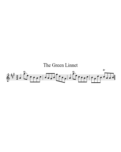 The green linnet (Version 2) sheet music preview