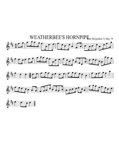 WEATHERBEE'S HORNPIPE (Version 2)