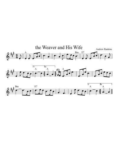 the Weaver and His Wife (Version 5) sheet music preview