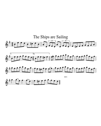 The ships are sailing (Version 2) sheet music preview