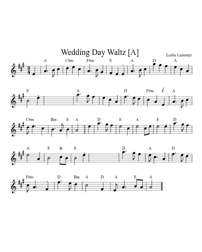 Wedding Day Waltz  [A] (Version 2)