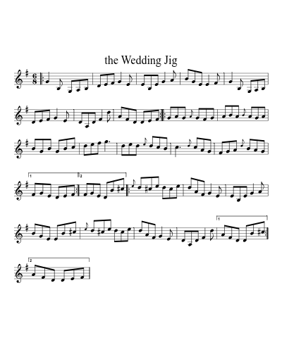 the Wedding Jig sheet music preview