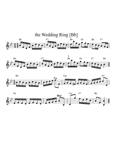 the Wedding Ring   [Bb] (Version 2) sheet music preview