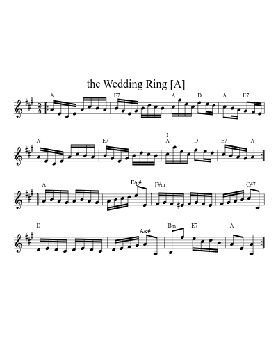 the Wedding Ring   [A] (Version 3) sheet music preview