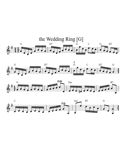 the Wedding Ring   [G] (Version 3)
