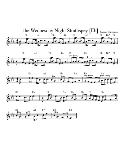 the Wednesday Night Strathspey   [Eb] sheet music preview