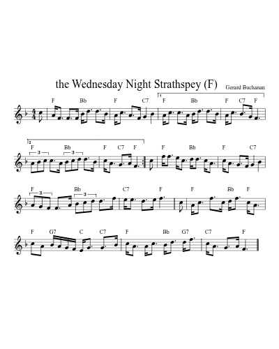 the Wednesday Night Strathspey   (F) sheet music preview