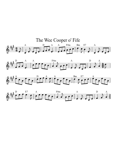 The Wee Cooper o' Fife sheet music preview