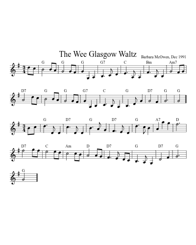 The Wee Glasgow Waltz (Version 2) sheet music preview