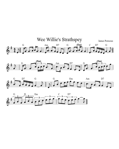 Wee Willie's Strathspey preview