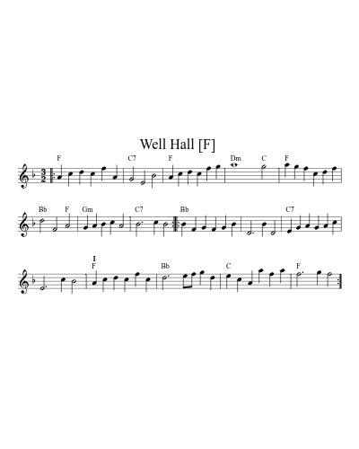 Well Hall  [F] (Version 2) sheet music preview