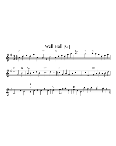 Well Hall  [G] (Version 3) preview