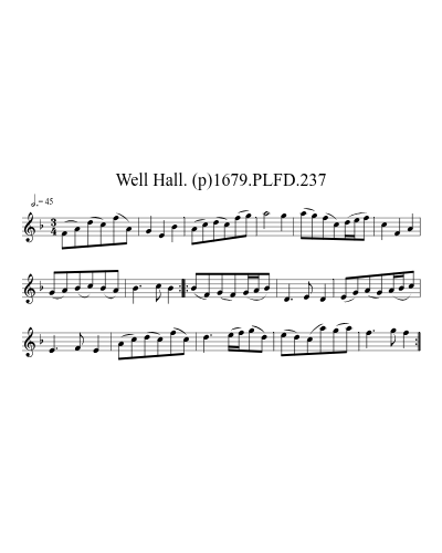 Well Hall. (p)1679.PLFD.237 sheet music preview
