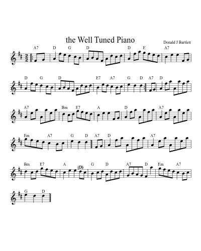 the Well Tuned Piano sheet music preview