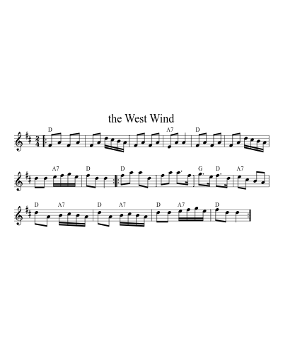 the West Wind sheet music preview