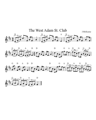 The West Adam St. Club (Version 2) sheet music preview