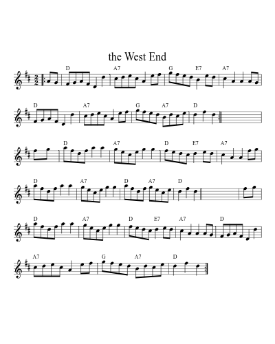the West End (Version 2) sheet music preview