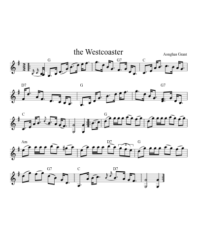 The WestCoaster (Version 2) sheet music preview
