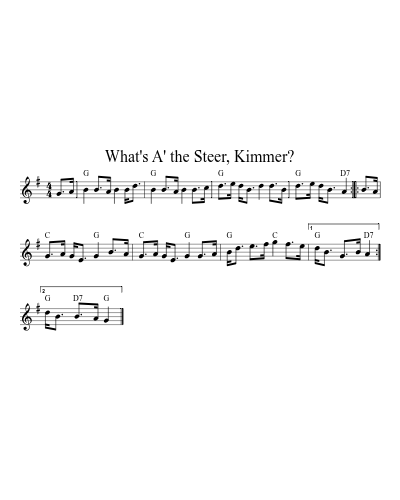 What's A' the Steer, Kimmer?