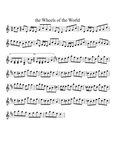 The Wheels Of The World (Version 4) sheet music preview