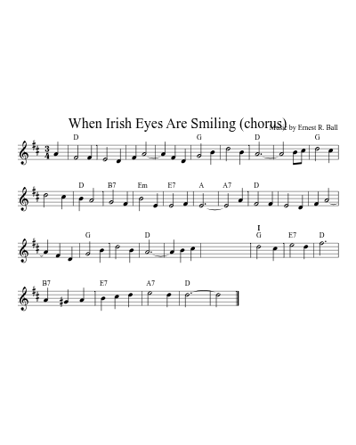 When Irish Eyes Are Smiling (chorus)