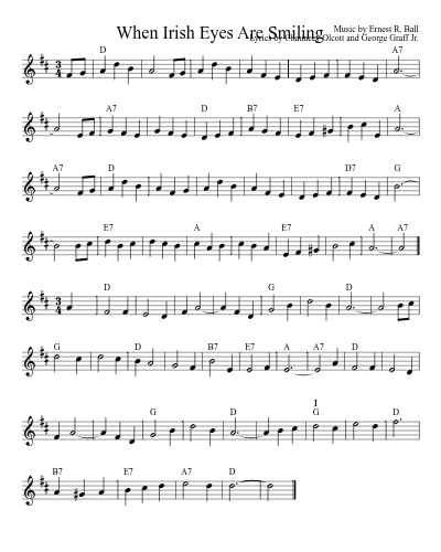 When Irish Eyes Are Smiling (Version 3) sheet music preview