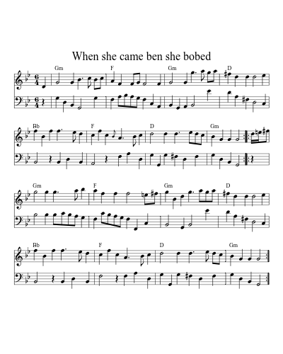 When she came ben she bobed (Version 2) sheet music preview