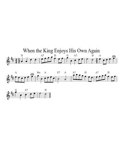 When the King Enjoys His Own Again (Version 3) preview