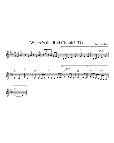 Red Chook How to Play Where's the Red Chook? (D) (Version 2) by Ross Smithard ...