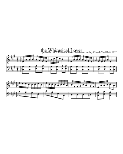 the Whimsical Lover sheet music preview