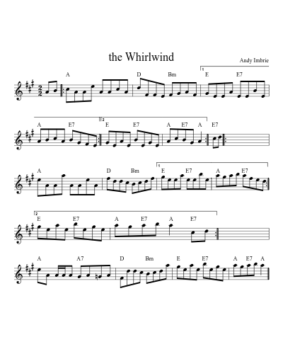 the Whirlwind sheet music preview