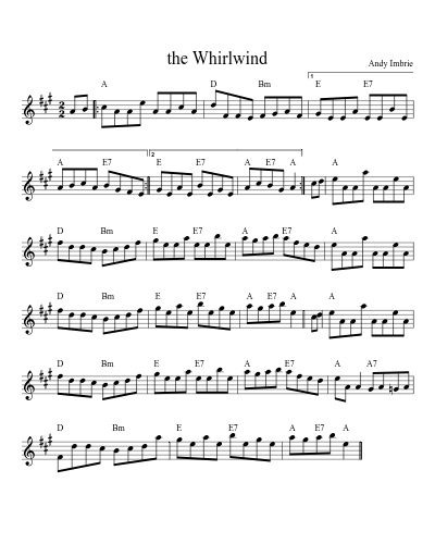 the Whirlwind (Version 2) sheet music preview