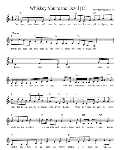 Whiskey You're the Devil    [G] (Version 2)