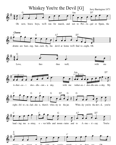 Whiskey You're the Devil    [G] (Version 4)