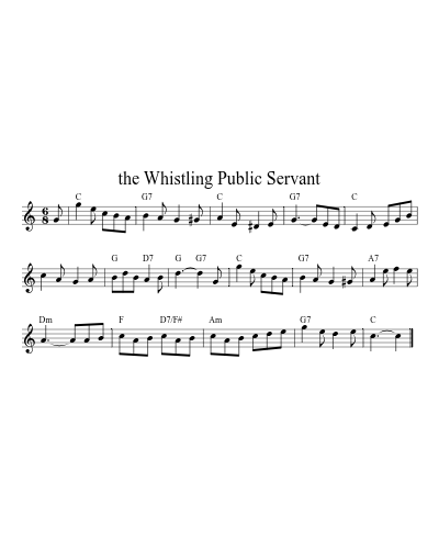 the Whistling Public Servant sheet music preview