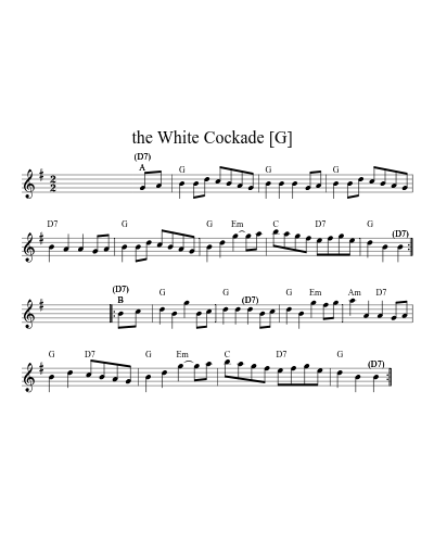 The White Cockade   [G] (Version 4)