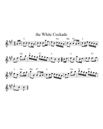The White Cockade (Version 7) sheet music preview