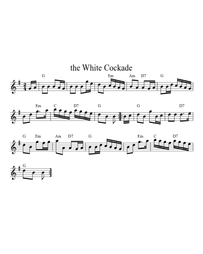 The White Cockade (Version 10) sheet music preview