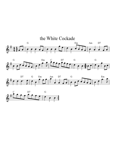 The White Cockade (Version 11) sheet music preview